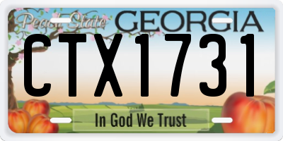 GA license plate CTX1731