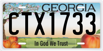 GA license plate CTX1733