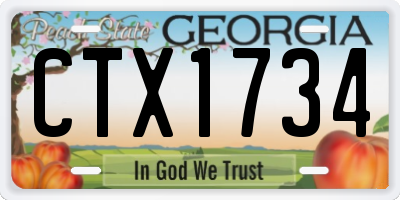 GA license plate CTX1734