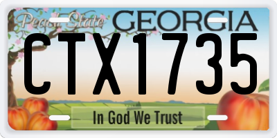 GA license plate CTX1735