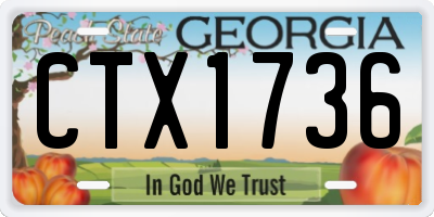 GA license plate CTX1736
