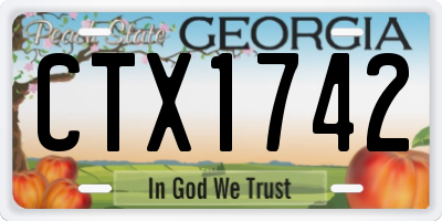 GA license plate CTX1742