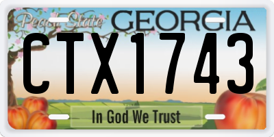 GA license plate CTX1743