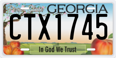 GA license plate CTX1745