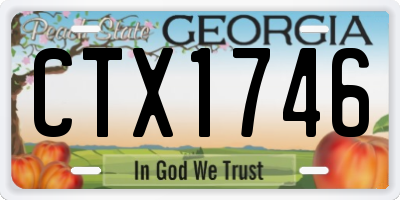 GA license plate CTX1746