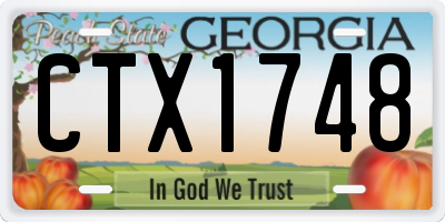 GA license plate CTX1748