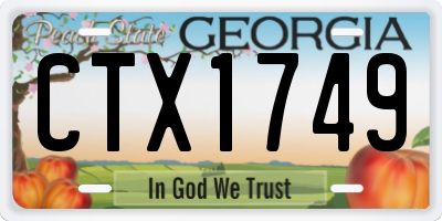 GA license plate CTX1749