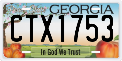 GA license plate CTX1753