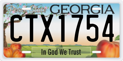 GA license plate CTX1754