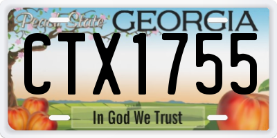 GA license plate CTX1755
