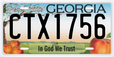 GA license plate CTX1756