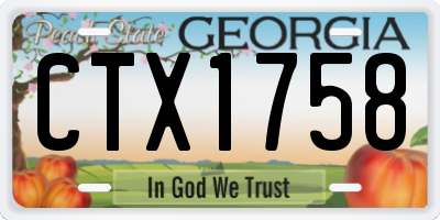GA license plate CTX1758