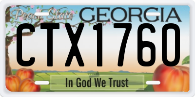 GA license plate CTX1760