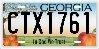 GA license plate CTX1761