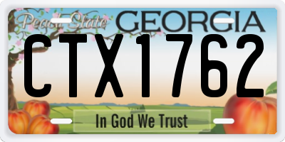 GA license plate CTX1762