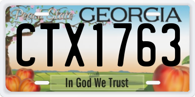 GA license plate CTX1763