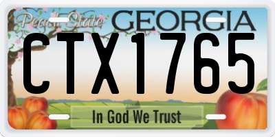 GA license plate CTX1765