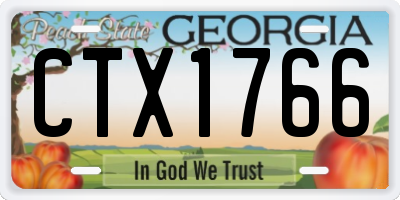 GA license plate CTX1766