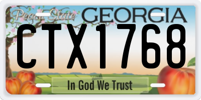 GA license plate CTX1768