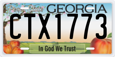 GA license plate CTX1773