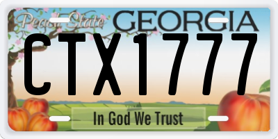 GA license plate CTX1777