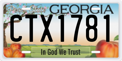 GA license plate CTX1781