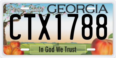 GA license plate CTX1788