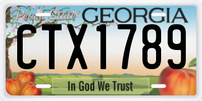 GA license plate CTX1789