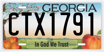 GA license plate CTX1791