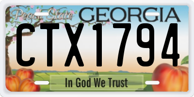 GA license plate CTX1794