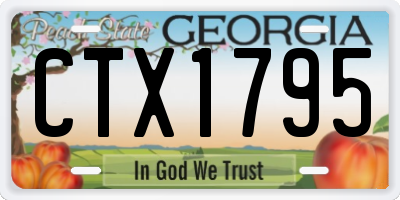 GA license plate CTX1795
