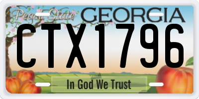 GA license plate CTX1796