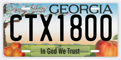 GA license plate CTX1800