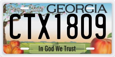 GA license plate CTX1809