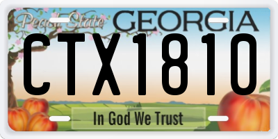 GA license plate CTX1810