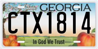 GA license plate CTX1814