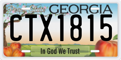 GA license plate CTX1815