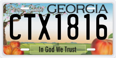 GA license plate CTX1816