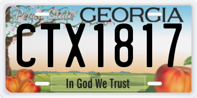 GA license plate CTX1817