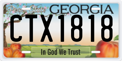 GA license plate CTX1818