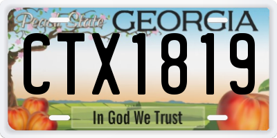 GA license plate CTX1819