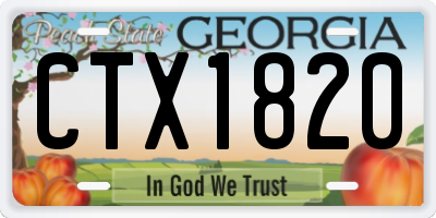 GA license plate CTX1820