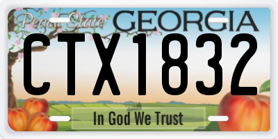 GA license plate CTX1832