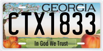 GA license plate CTX1833