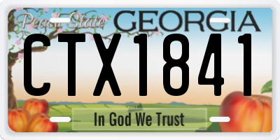 GA license plate CTX1841