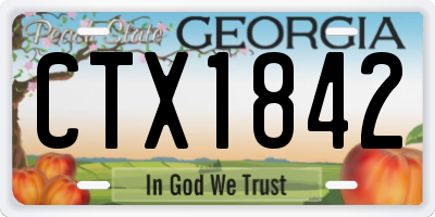 GA license plate CTX1842