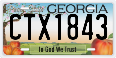 GA license plate CTX1843
