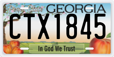 GA license plate CTX1845