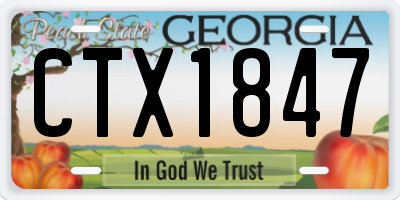 GA license plate CTX1847