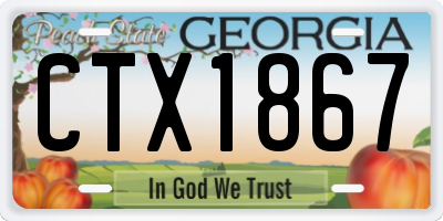 GA license plate CTX1867
